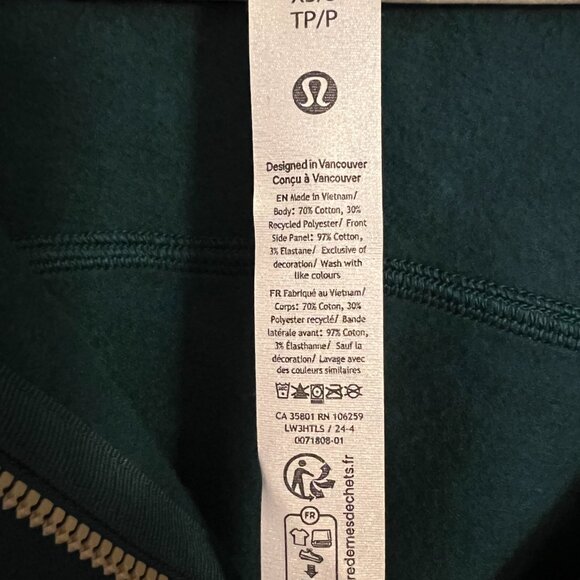 NWT Lululemon Scuba Oversized Full-Zip Hoodie - Storm Teal w/ Gold Zipper - XS/S - Picture 4 of 7